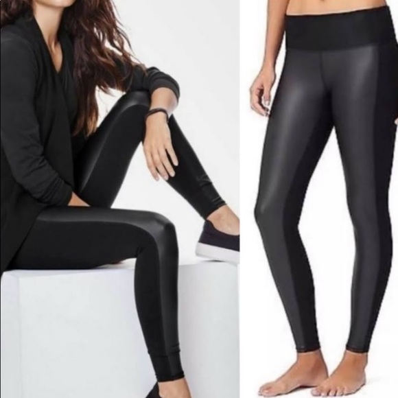 Athleta Pants - ATHLETA Faux Leather Front Leggings